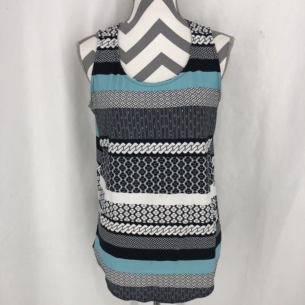 Vintage  Van Heusen Womens Blouse Size Medium Sleeveless Tank Made In USA